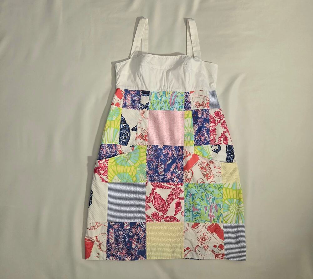 Vintage 2005 Lilly Pulitzer Yesenia Square One Patchwork Dress size 2 Y2K